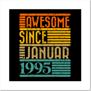 Awesome Since January 1995 29 Years Old 29th Birthday Posters and Art